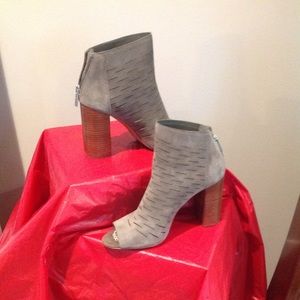 Grey Suede Peeptoe Booties